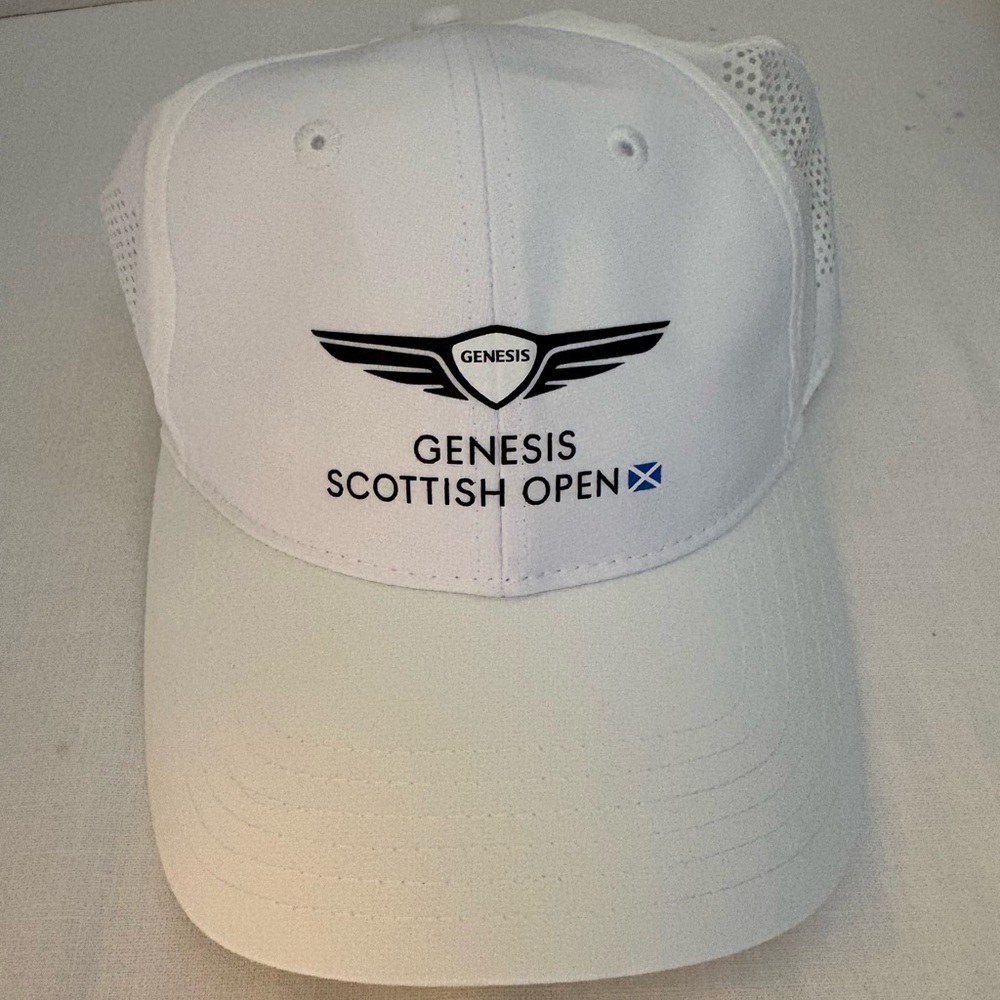 NWT Genesis Scottish Open White Logo Golf Cap
